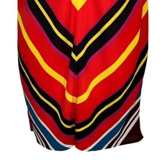EXPRESS Flirty Rainbow  Chevron Print‎ Slip Mini Dress Lined NWT $60 Size XS - Picture 5 of 8